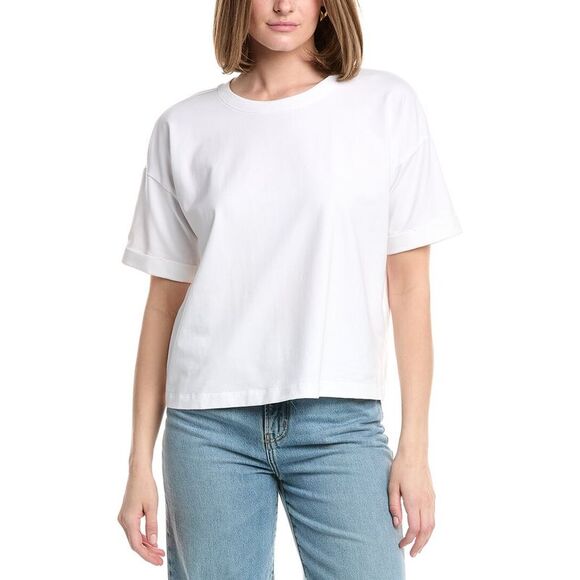 EILEEN FISHER Tops - Eileen Fisher Womens Crew Neck Box Top, White